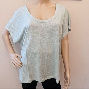 Banana Republic Light Teal Short Sleeve Tee 100% Linen